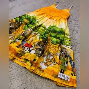 Kelly-Ellis Designs custom Disney Characters woven safari dress. Size 6.
